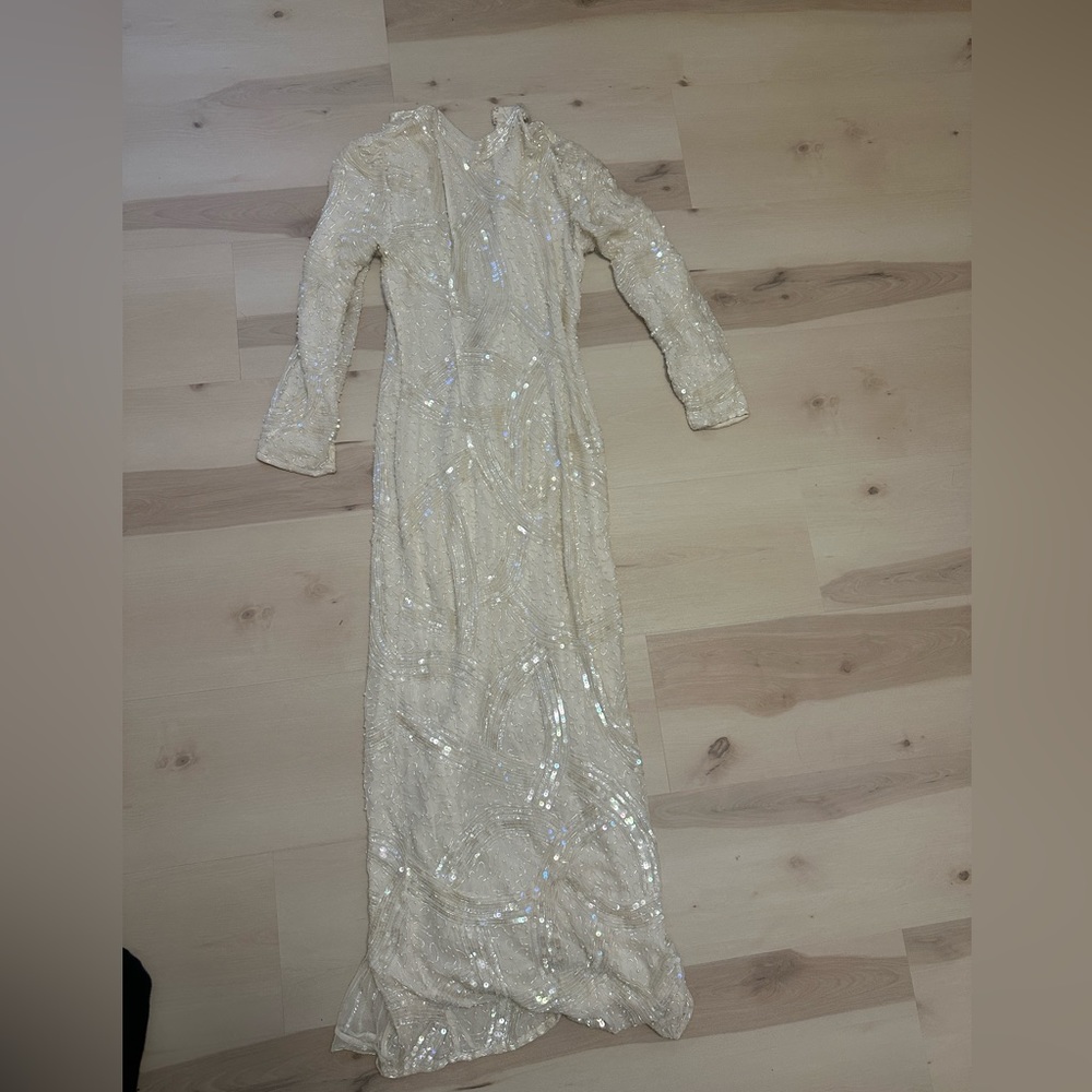 Vintage Pure Silk Beaded Wedding Dress